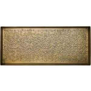 HF by LT Enchanted Scroll Pattern Metal Boot Tray, 30 x 13 inches, Antique Brass Finish