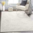 Livabliss Ivor Outdoor Textured Area Rug, 7'10" x 10', Cream