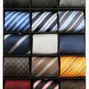 kaxilu Neckties for Men's 12pcs Assorted Zipper Ties for Men, Silky Zip Up Ties, Men's Adjustable Pretied Ties Set