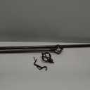 KAMANINA Bronze Curtain Rod 32 to 58 Inch(2.6-4.8ft), Adjustable Curtain Rods for Windows 28 to 48 Inch, 3/4 Inch Splicing Drapery Rods with Twisted Cage Finial