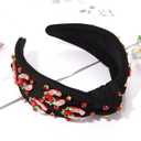 CEALXHENY Kentucky Derby Headband for Women in White, Pink Derby Rose Floral Headband Hair Accessories, Horse Race Day Party Favors Gifts (Derby H-White 2, 1 Count Pack of 1)