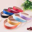 SIQUK 30 Pieces Satin Headbands 1 Inch Hard Headband Non-slip Colorful Headband DIY Hair Headbands for Women (Multicolor)