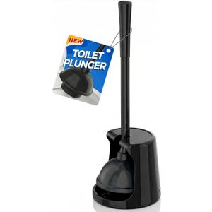 Toilet Plunger with Holder, Plungers for Bathroom Heavy Duty for 5.3-inch Toilet Drain, Toilet Plunger and Holder Combo for Bathroom Cleaning (Style 1)