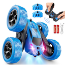 QUNREDA Remote Control Car for Kids Ages 6+, RC Cars Stunt Car Toy 4WD Double Sided 360 Rotating Remote Control with Headlights, Birthday Xmas Gifts for Boys 6 7 8 9 10 11 12 Green