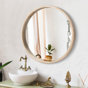 LYYYXGYP Round Wood Mirror 30 Inch for Wall Decor Farmhouse Wall Mirror Living Room Wooden Framed Circle Mirror Circular Vanity Mirror for Bathroom Bedroom