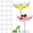 LemonRoad 24 Pcs Detachable Martini Glasses 9oz Plastic Coupe Cocktail Dessert Glassware Set for Champagne Wine Wedding Holiday Party Supplies (Clear)