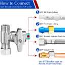 Tee Stop Valve Add-A-Tee Valve, 3/8" Compression Faucet T Adapter Connector Splitter for Dishwasher Washing Machine Toilet Supply Line(3/8x3/8x3/8)