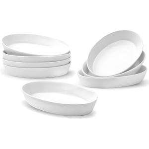 UIBFCWN Au Gratin Baking Dishes, 7.5''x4.5'' Ceramic Oval Baking Dish for Single Serving, Individual Casserole Dishes Oven Safe, Au Gratin Pans for Lasagna & Cobblers, 11.5oz, Set of 8