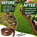 Landscape Edging Garden Border 100ft x 2in, 180 Stakes, Brown