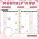 2 x Academic Planner 2025-2026, 8.5" x 11", Weekly & Monthly Planner from JUL.2025 to JUN.2026, Column View Calendar Organizers, Spiral Hardcover Agenda Book with Tabs for Office School Supplies, Floral