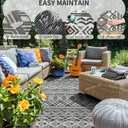 MontVoo Outdoor Rug Carpet Waterproof 9x18 Outdoor Patio Rug Mat Reverisble Plastic Straw Outdoor Rug for RV Camping Picnic Beach Balcony Boho Grey Large