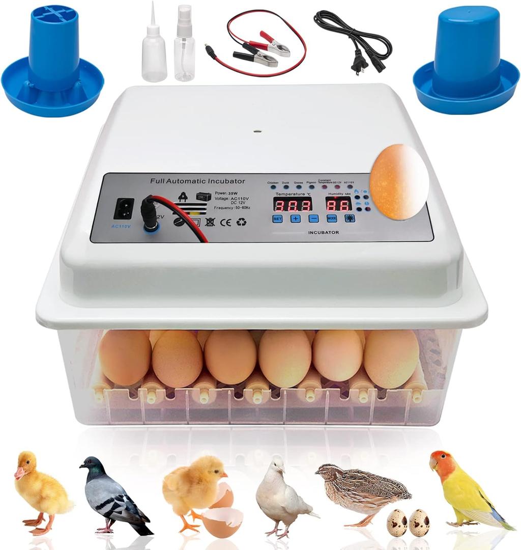 Incubators for Hatching Eggs, Egg Incubator with Automatic Egg Turning and Humidity Control, Egg Incubator for Chicken Quail Duck Pigeon Eggs(36 Eggs)