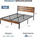 OLIXIS Full Size Bed Frame with Headboard, 800LBS Mattress Foundation with All Sturdy Metal Support, Under Bed Storage, No Box Spring Needed, Easy Assembly, Rust Brown
