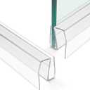 Bathroom Shower Glass Door Bottom Seal Strip, 2PCS 36 Inch Long Clear PVC Seal Strips for 1/4"(6mm) Thick Framless Glass Door Panel