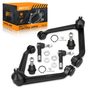 Front Upper Control Arms Kit Compatible with Dodge Ram 1500 2002-2005 + Lower Ball Joints + Outer Tie Rod Ends, K7424 K7411 ES3538 Front End Suspension kit