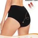 OVRUNS Period Swimwear Bikini Menstrual Leakproof Swim Bottoms Waterproof for Teens Girls Women (Black, S)