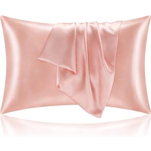 BEDELITE Satin Pillowcase for Hair and Skin, Super Soft and Cooling Similar to Silk Pillow Cases 2 Pack with Envelope Closure, Gift for Women Men(20"x26" Standard Size, Coral)