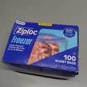 Ziploc Quart Food Storage Freezer Bags, Stand-Up Bottom, Easy to Fill, 100 Count