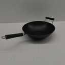 Imusa Carbon Steel Wok, 31cm, Excellence, Induction Hobs Suitable/Metal Tool Safe/Phenolic Handle, Includes 1 x Chinese Wok Pan, KH431001