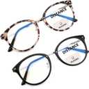 Round Bifocal Progressive Multifocal Reading Glasses for Women Men Fashion Multifocus Readers Anti Blue Light, 2 Pack Bifocal Lenses: Black + Tortoiseshell, 1.75 x