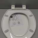 Round Toilet Seat, Standard 16.5 Slow/Soft Close Round Toilet Seat for Round Toilets, No-Slam Quiet-Close Lid, Easy-to-Install, White, Durable Never-Loosen Design