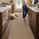 DEXI Ultra Thin Hallway Runner Rug 24x72, Non Slip Entryway Rugs,Beige