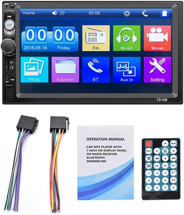7 inch car Stereo MP5 Player, 2 Din Car Radio HD Touch Screen Support Mirror Link/BT/USB/AUX/FM/MP5