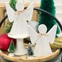 Angel Table Decor Indoor, Christmas Winter Wooden Standing Decorations, Farmhouse Angel Figurine, Tiered Tray Tabletop Centerpieces for Home, Kitchen, Fireplace, Holiday Party