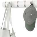 Umbra Flip Wall-Mounted Coat Rack with 5 Hooks  Modern, Space-Saving Storage for Hats, Jackets, Bags, Entryway, Mudroom, Closet, Bathroom, Bedroom  White/Nickel