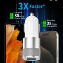 iPhone 15/16 Car Charger,2-Port 24W Dual USB-A Car Power Adapter Cigarette Lighter USB Charger with 2Pcs 3.3FT USB C Cable for iPhone 17/16/15 Pro Max, iPad, Samsung Galaxy S25, Pixel, Android,AirPods