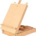 Art Supplies Box Easel Sketchbox Painting Storage Box, Adjust Wood Tabletop Easel for Drawing & Sketching Student (Painting Easel Box)