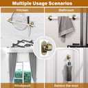 No Drilling Curtain Rod Brackets, Self Adhesive Curtain Holders, Adjustable Stick on Wall Curtain Rod Hooks Hanging for Bathroom Kitchen Home (16 Pack) (Retro Color)