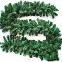 Crownland 9 Ft Christmas Garland for Christmas Decorations Non-Lit Green Holiday Decor for Outdoor or Indoor Use - Premium Quality Home Garden Artificial Greenery, or Wedding Party (1 Pack)