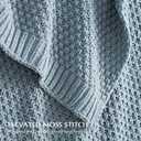 EVERGRACEHOME Chunky Chenille Knit Throw Blanket for Couch, Soft Luxurious Moss Stitch Blankets for Bed, Cozy Decorative Farmhouse Knitted Throws for Sofa, Chambray Blue, 50" x 60"