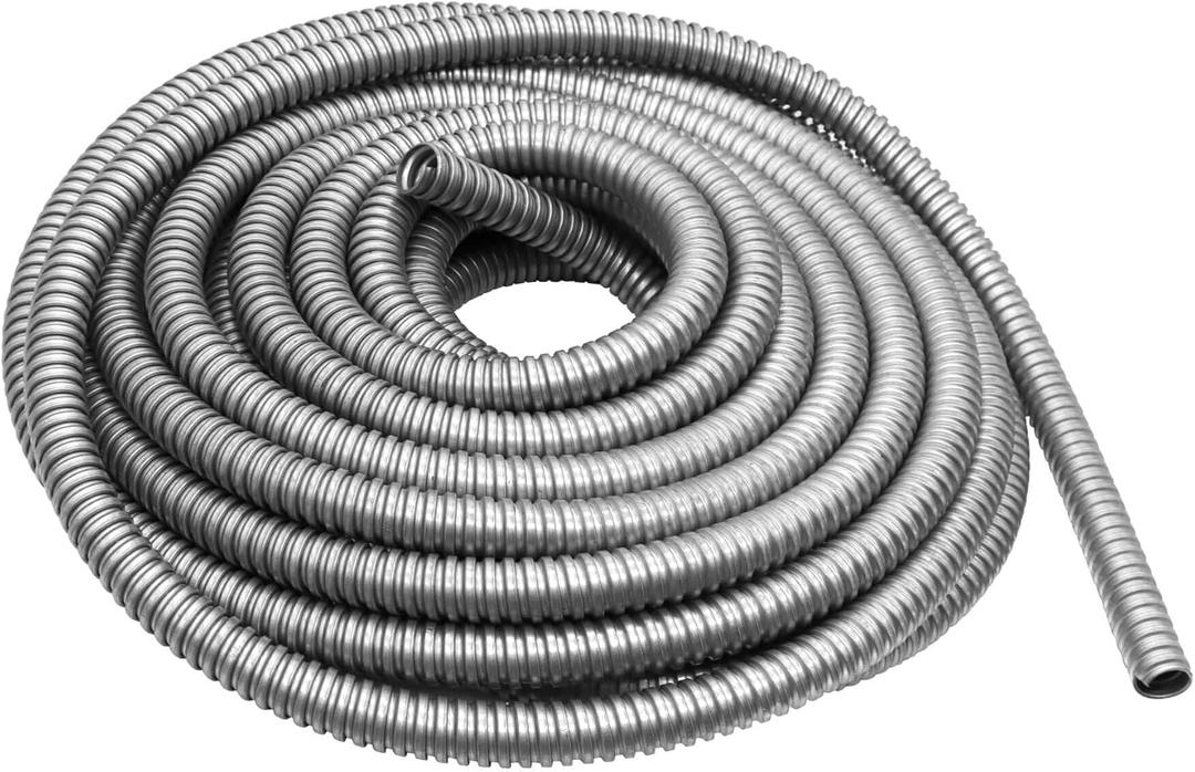 1/2 inch x 50ft Flexible Electrical Conduit, Iron Galvanized Access Line Conduit, for Manage and Protect Home and Industrial Wires