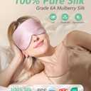BeeVines 100% Real Mulberry Silk 2 Pack Sleep Mask, Natural Pure Silk Eye Masks with Adjustable Strap for Sleeping, 100% Block Light Eye Sleep Shade Cover, Reduces Puffy Eyes Traveling Gifts
