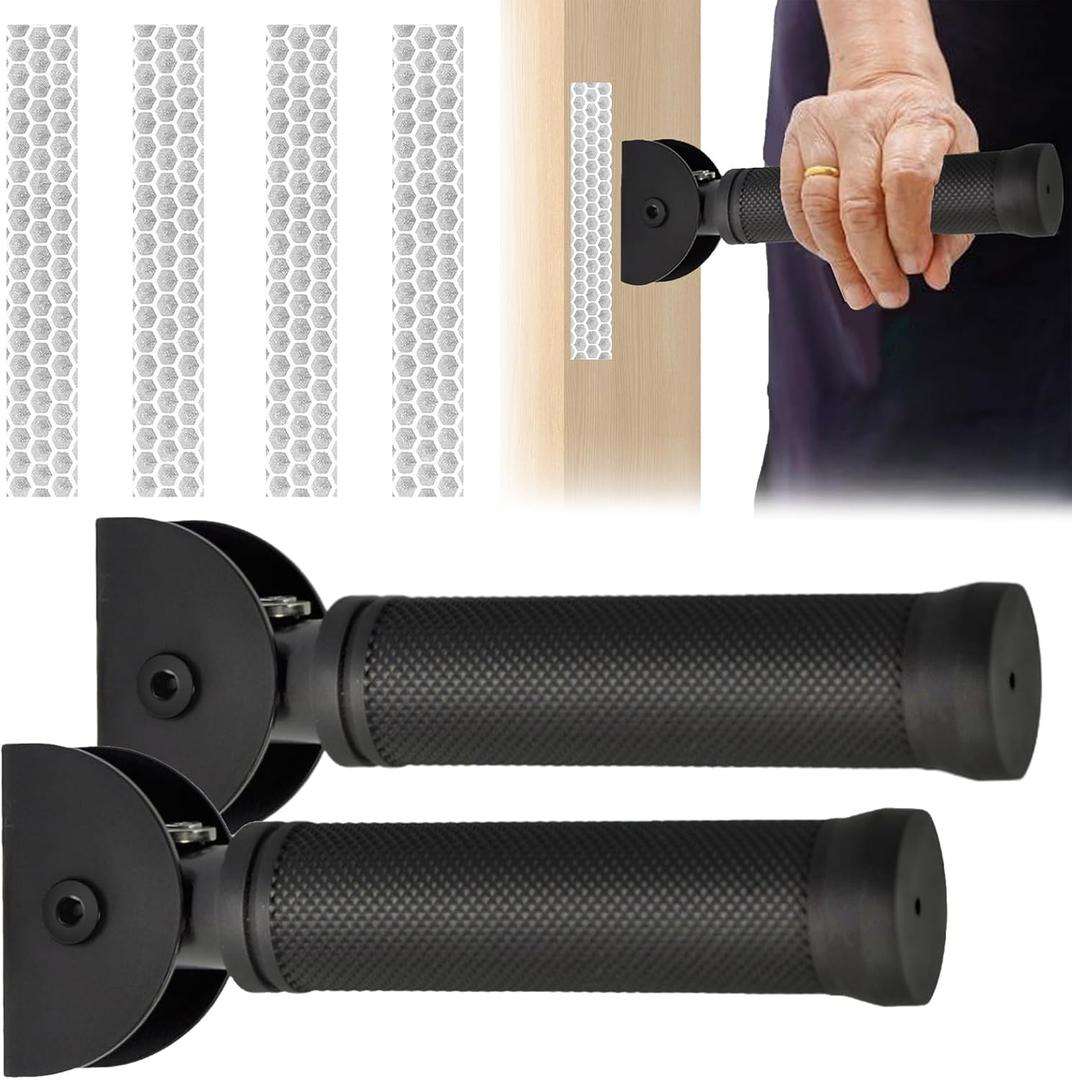 2 Pack Doorway Flip Assist Handle, Folding Grab Bar Wall Handles for Seniors - Safety Handrails for Steps - for The Elderly, Disabled, and People with Limited Mobility, Supports Up to 300 Pounds