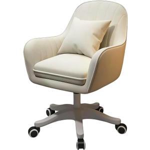 Velvet Home Office Desk Chair,Upholstered Vanity Chairs,Height Adjustable Swivel Wheels,Girls Women Ergonomic Computer Study Chair with Included Pillow,Bedroom, Living Room Off White 
16.14" * 32.33"