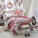 Topfinel Christmas Curtains 84 Inch Length for Living Room 2 Panels Set,Grommet Xmas Decoration Window Curtains with Christmas Tree and Snowflake Print for Bedroom,Set of 2,52x84 Inches Long,White