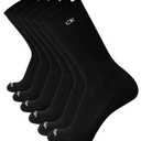 Calvin Klein Men's Cushion Crew Socks - 6 Pack (One Size, Black), Size 7-12