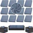 Outdoor Cushion Covers Set, 12PCS Patio Furniture Couch Seat Slipcovers, Replacement for Sofa Sectional Chair (Cover Only) (West Lake Blue)