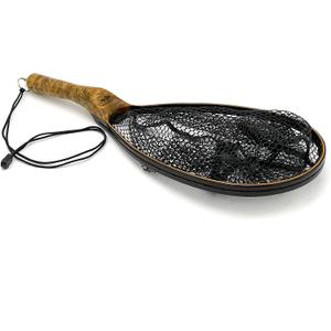 Wooden Small Stream Net, Compact, Lightweight Hardwood Net with a Fish-Friendly Clear Rubber Basket; Ideal for Brush-Choked Creeks