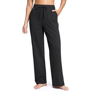 Soothfeel Women's Cotton Sweatpants Lounge Sweat Pants High Waisted Open Bottom Casual Yoga Pants for Women with Pockets (2XL,Black)