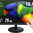 SKitphrati 18.5 Inch Touchscreen Monitor HD 1366x768, VESA Wall Mountable, 10-Points Computer Touch Screen PC Display with Type-B HDMI VGA Port, 75Hz Desktop Touch Display, Black