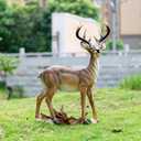 RKGOMDMU 26.4 Inch Large Deer Statue - Lifelike Sika Deer Garden Decoration Sculpture for Yard, Lawn, Patio & Christmas | Ideal Gift for Gardeners
