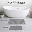 THMINS Foldable XLarge Stone Bath Mat 32x20 inch, Diatomaceous Earth Bath Mat, Super Absorbent, Quick-Drying, Non-Slip, Space-Saving, Easy to Clean for Bathroom, 31.5x19.7''