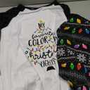 ANGELGGH Family Pajamas Matching Sets, Cute Christmas Printed 2 Piece Sleepwear, Holiday PJs Jammies for Couples/Women/Men (Youth, 12-14T, Stripe Light String)