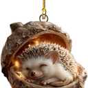 5PCS Forest Animal Acorn Ornaments Cozy Forest Christmas Ornaments, Woodland Creature Hanging Ornament, Pine Cone Animal Decoration, Acrylic Hanging Ornament Home Party Dcor (2D Flat)