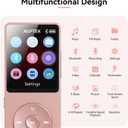 AGPTEK A02 MP3 Player with Bluetooth 5.3, 1.8 inch Screen Portable Music Player with Speaker, FM Radio, Voice Recorder, Supports Expanded Up to 128GB(Rose Gold, 64GB)