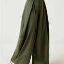 GORGLITTER Women's Barrel Pleated Oversized Wide Leg Cargo Pants (Green, M)